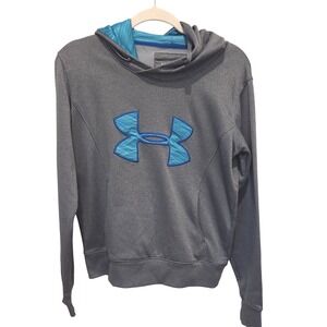 Under Armour Women's Gray Pullover Hoodie Medium ColdGear Athletic‎
